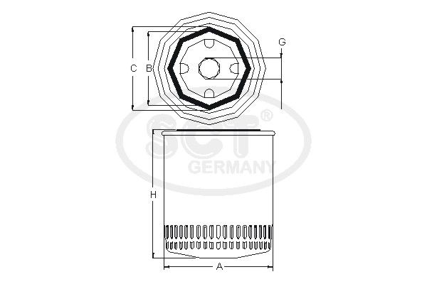 SCT GERMANY Hydrauliikkasuodatin, korkeustasonsäätö SY 8008